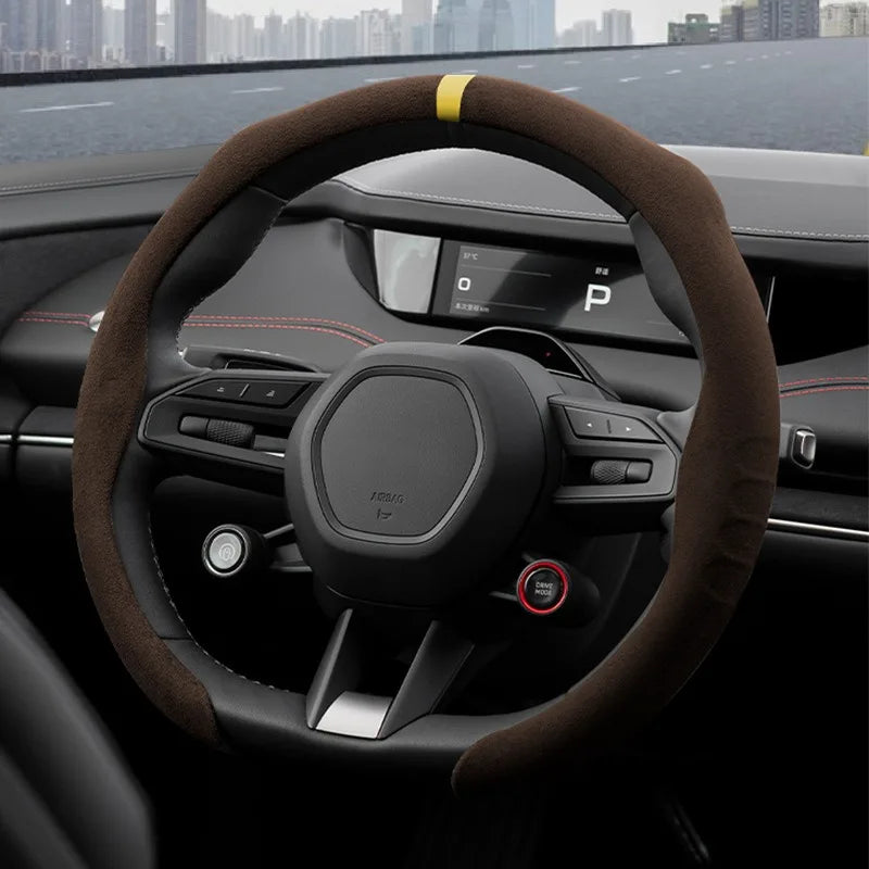 Rayfone Universal Non-Slip Suede Steering Wheel Cover, 15 Inch