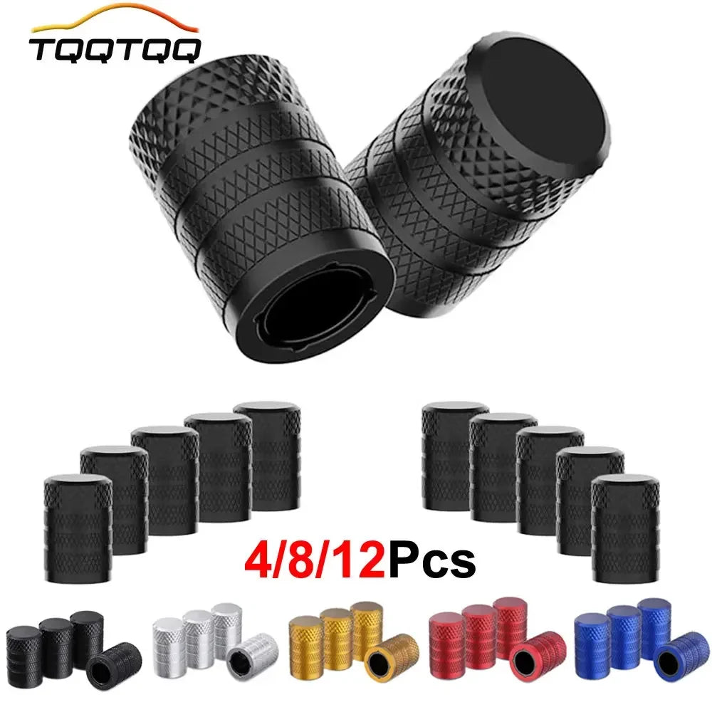 Aluminum Tire Valve Caps 4/8/12 Pack | Corrosion Resistant Universal Stem Covers
