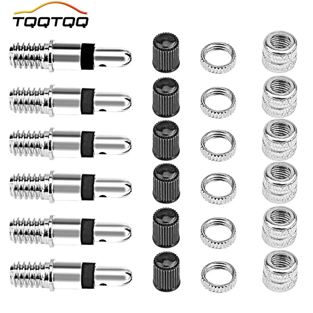 Bike Tire Valve Core Kit | Nickel Plated Brass Valve Stems