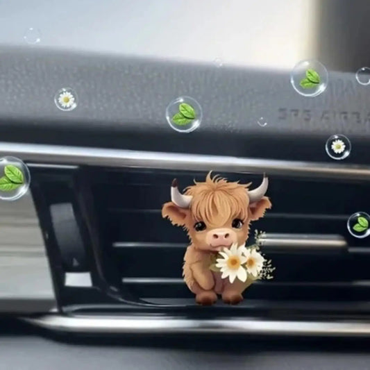 Highland Cow Vent Clip Car Air Freshener Acrylic
