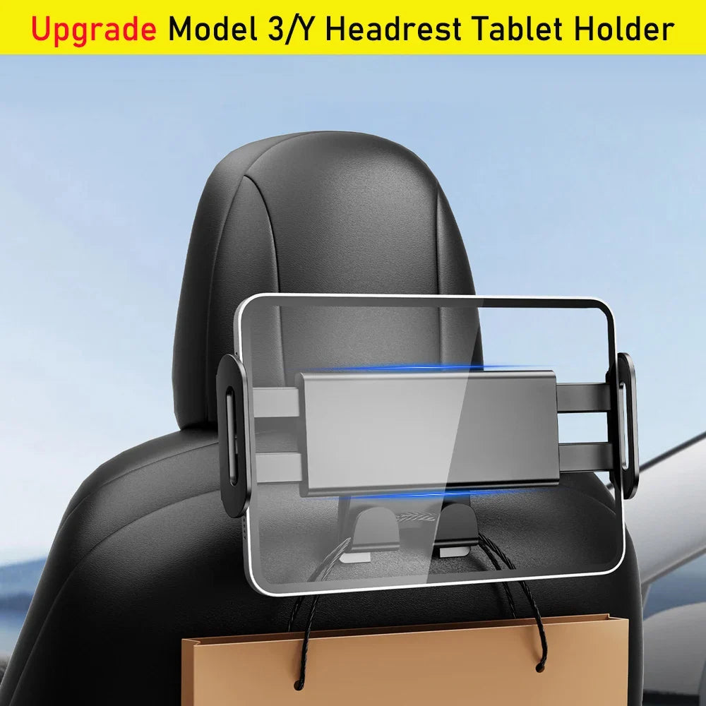 Headrest Tablet Holder for Tesla Model 3 Y Juniper | Back Seat Phone Mount with 360° Stand