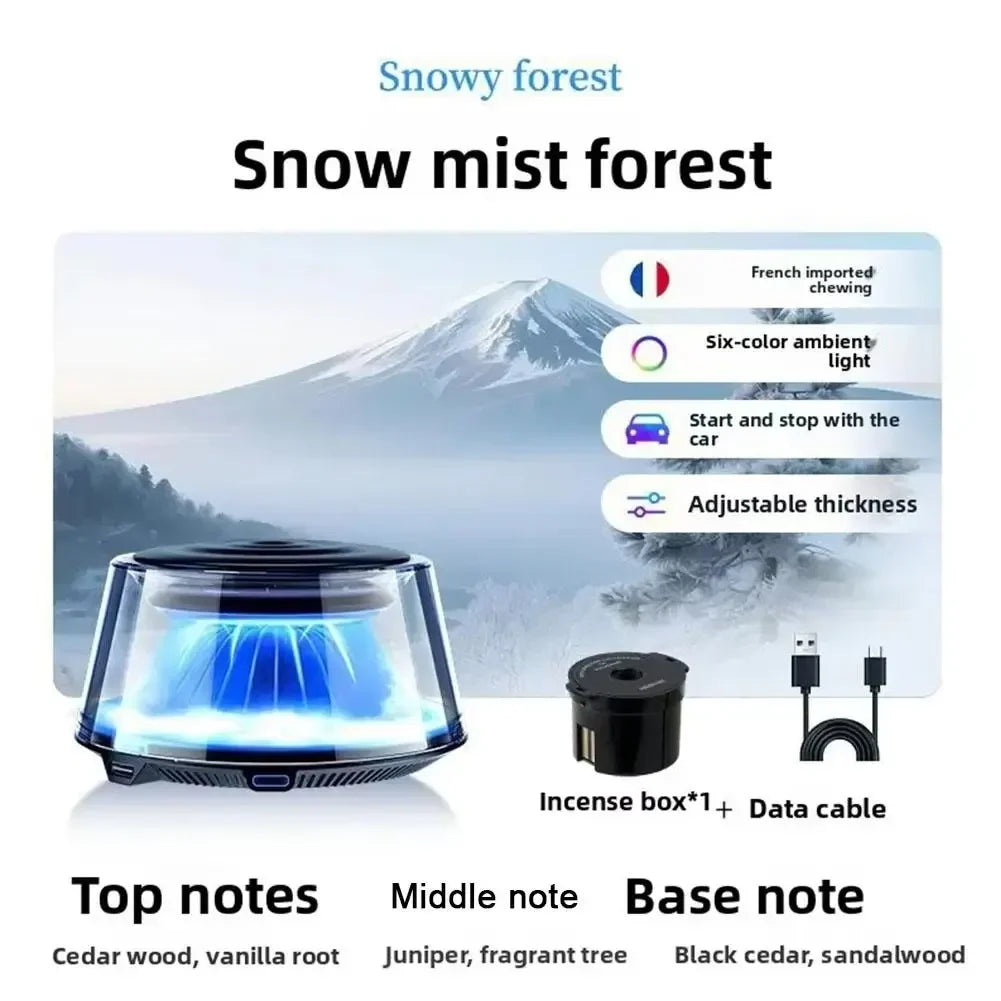 Car Fragrance Diffuser Rechargeable Mist Diffuser RGB Interior Light