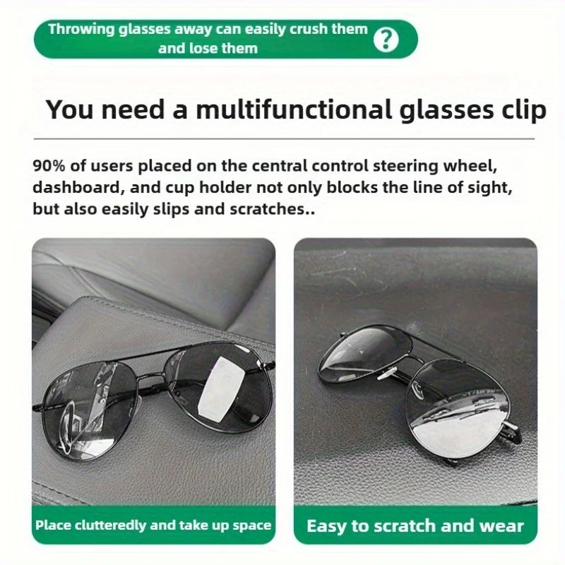 Car Sun Visor Sunglasses Holder with Ticket Card Clip