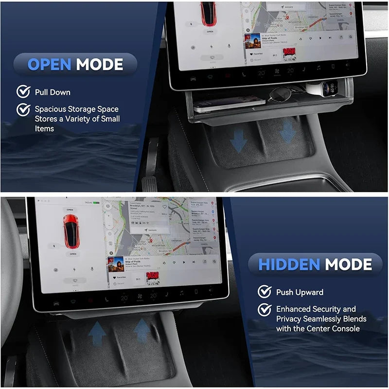 Center Console Screen Under Storage Box | For Tesla Model YL/3/Y Juniper 2019-2026