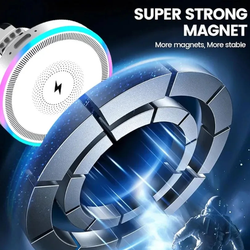 FAST RGB Light Car Magnetic Phone Holder | Wireless Charger for Magsafe iPhone