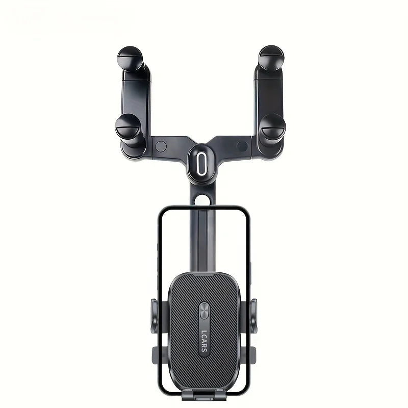 Rearview Mirror Phone Car Mount, Extendable 360-Degree Adjustable Bracket