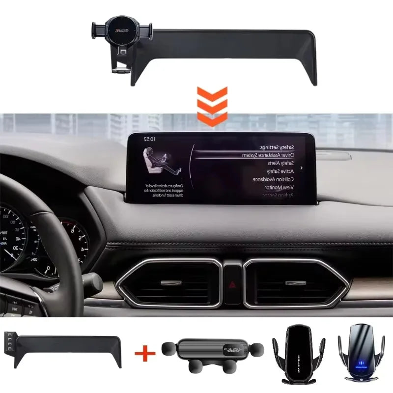 NoEnName_Null Mazda CX5 2022 Car Phone Holder With Wireless Charging