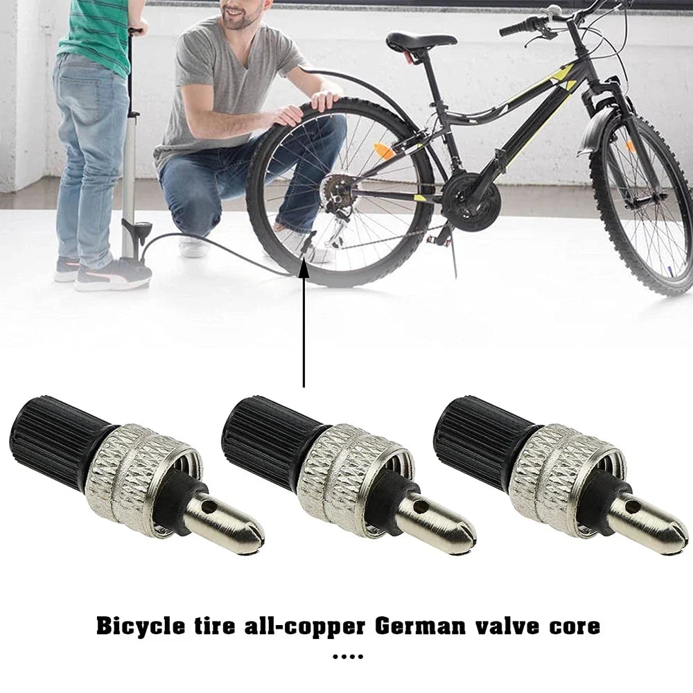 Bike Tire Valve Core Kit | Nickel Plated Brass Valve Stems