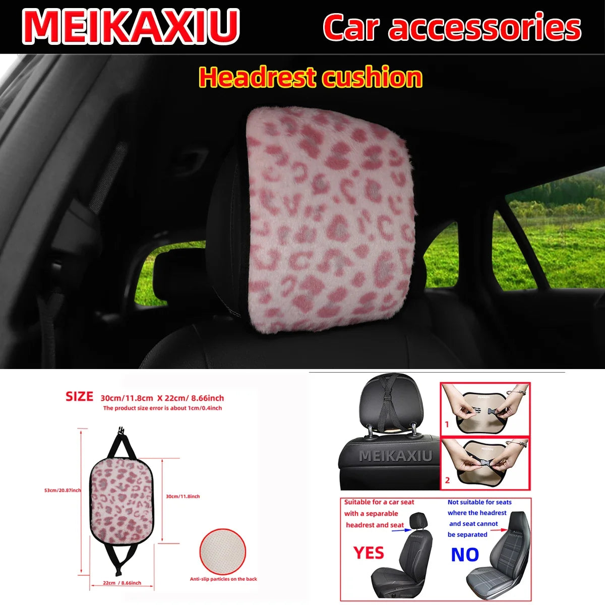 Leopard Print Plush Car Interior Set