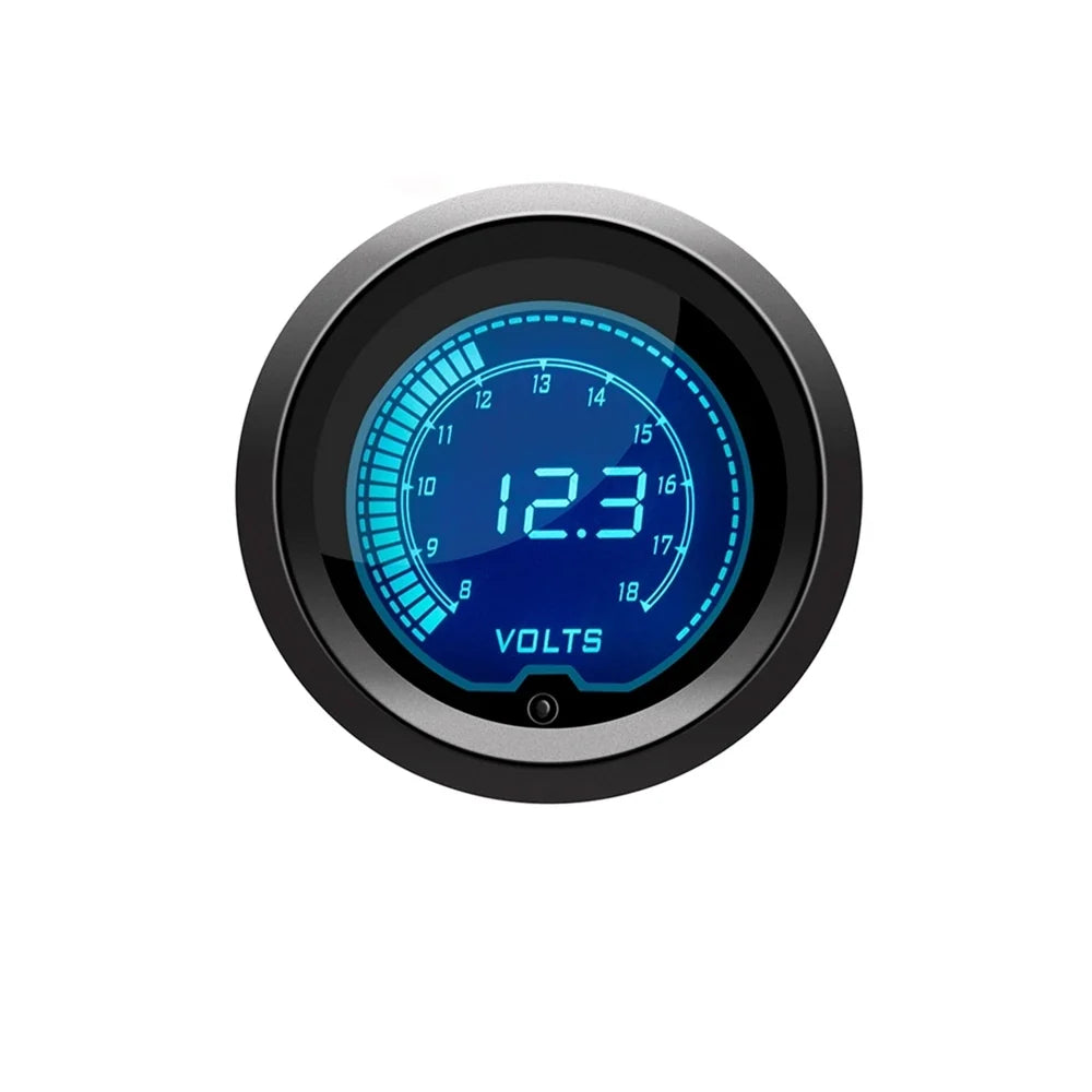52mm Car Gauge Set | 7 Color LCD Digital Tachometer Boost Oil Temp Voltmeter