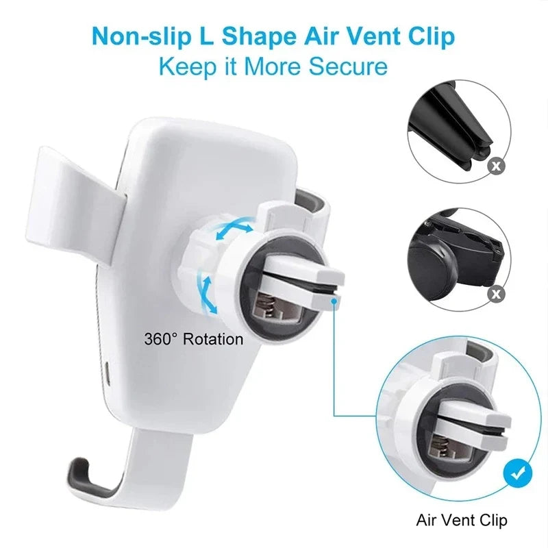 VIKEFON Car Wireless Charger Air Vent Mount | Fast Induction Phone Holder for iPhone Samsung
