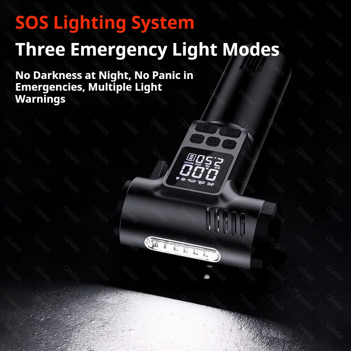 Wireless Car Tire Inflator | Portable Air Compressor with Emergency Tools