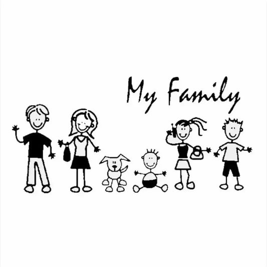 Family Stick Figure Car Sticker PVC Decal