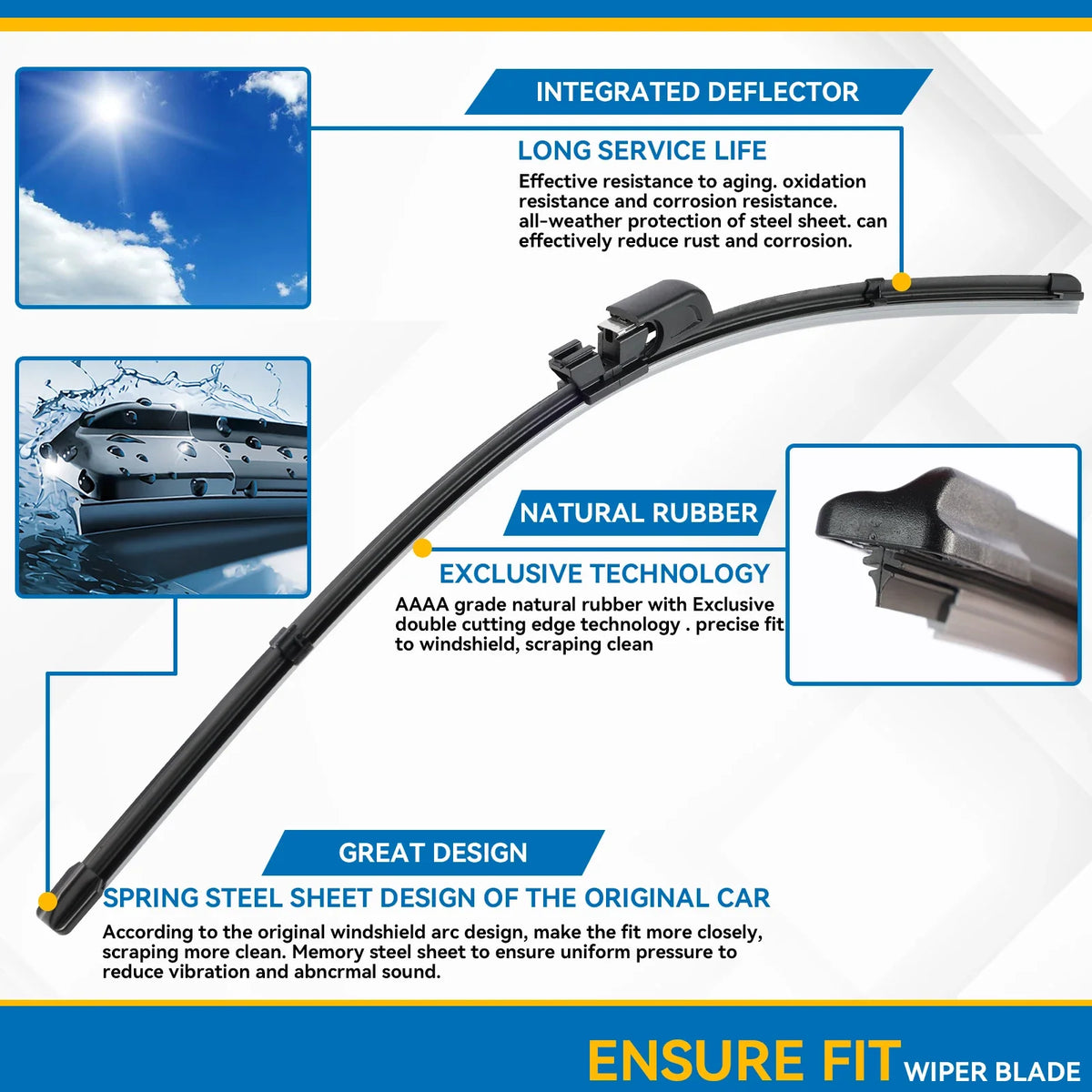 Audi A8 D3 Wiper Blades 2002-2009 | 24"+23" Front Windshield Replacement Set