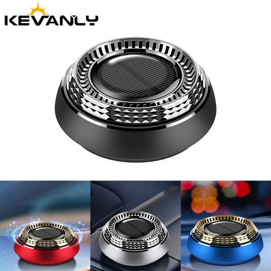 1pcs Solar Powered Car Interior Air Freshener Center Console Decoration Rotatable Aromatherapy Cologne Ocean Perfume