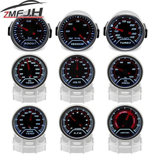 52mm Digital Car Gauge Set | Turbo Boost Oil Temp Water Temp Oil Press Voltage RPM AFR EGT Meter 12V