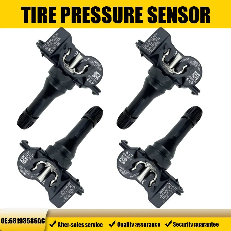 TPMS Tire Pressure Monitoring Sensor 68193586AC | Compatible with Jeep Compass Chrysler 200 Pacifica 433MHz