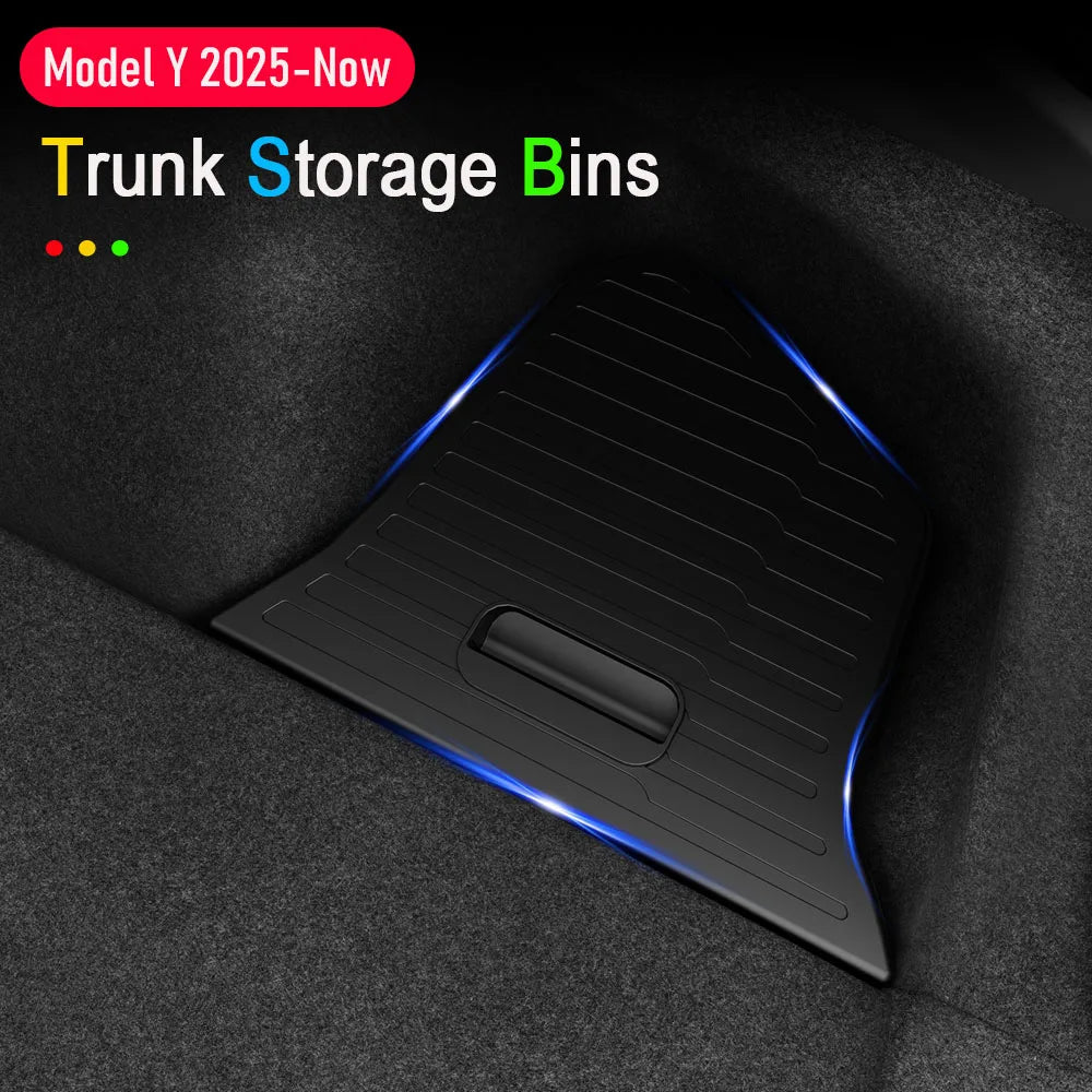 2026 Model Y Juniper Rear Trunk Storage Bins Rubber Cargo Liner