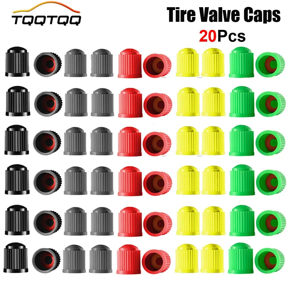 Tire Valve Caps with O-Ring Seal | 20 Pack Dust Covers