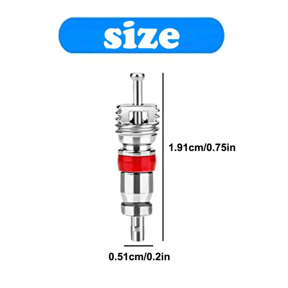 Schrader Tire Valve Cores Universal Replacement | Nickel-Plated Copper
