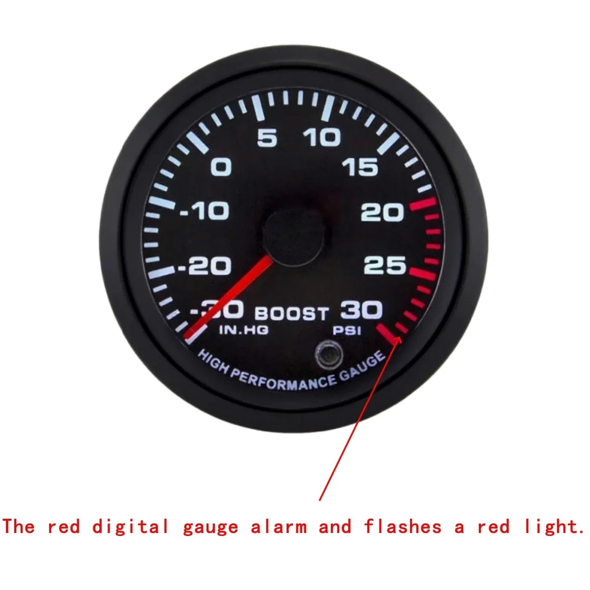 2" 52mm Car Boost Meter | Electronic Boost Gauge with 7-Color Backlight and Alarm