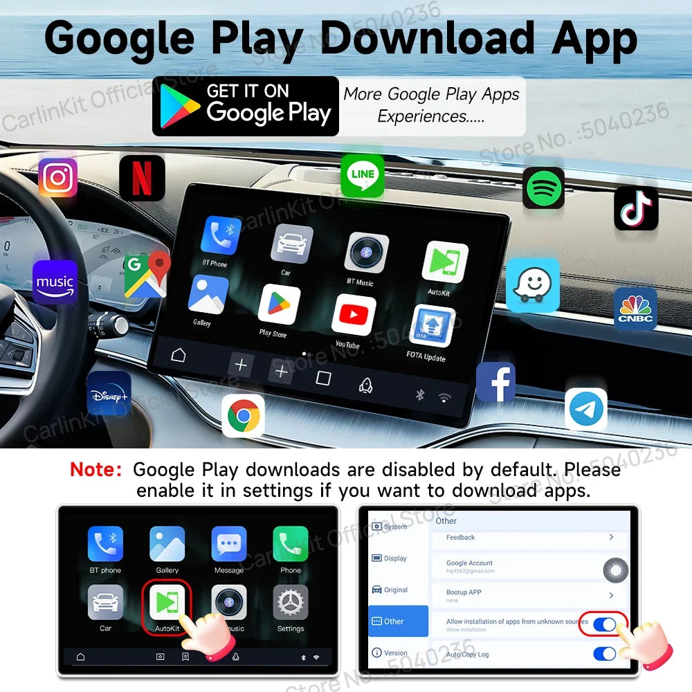 CarlinKit Lite Android TV Box | 3-in-1 Wireless Adapter for CarPlay and Android Auto