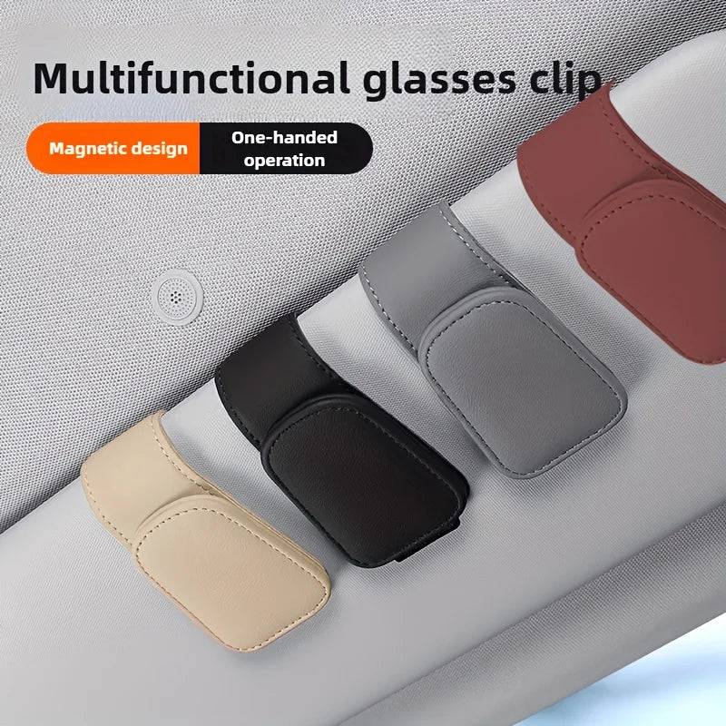 Car Sun Visor Sunglasses Holder with Ticket Card Clip