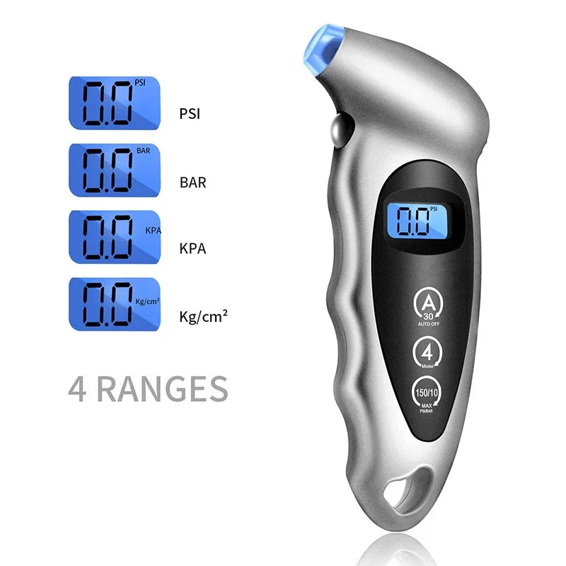 FAST Digital Tire Pressure Gauge with LCD Display | 4-Unit Car Tire Tester