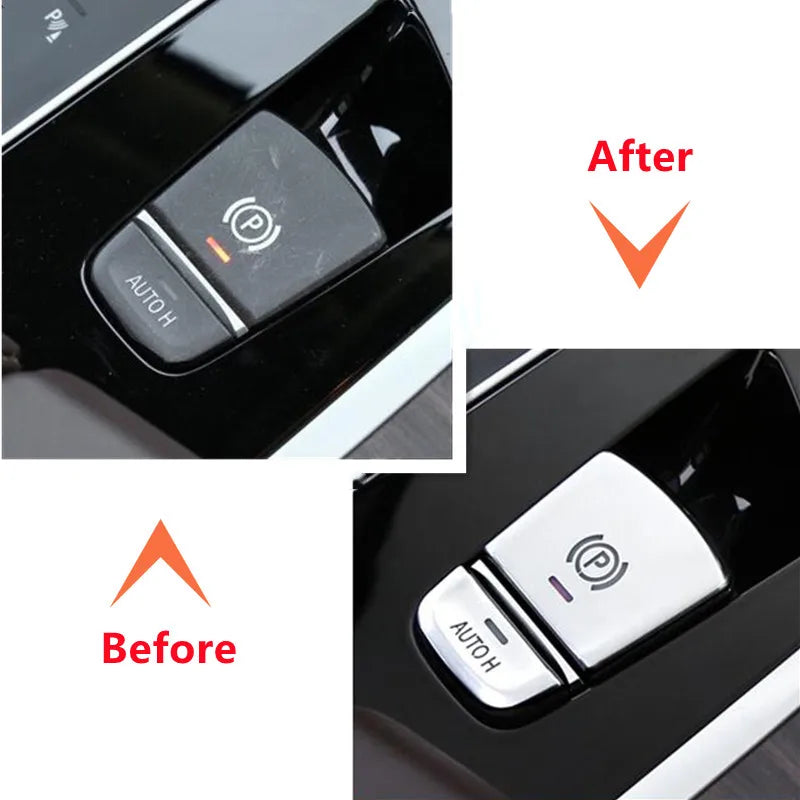 AggHSYJ Car Engine Stop Start Central Handbrake P Auto H Button Decorative Cover Trim For BMW 5 Series G30 X3 G01 X4 G02 GT6 Accessories