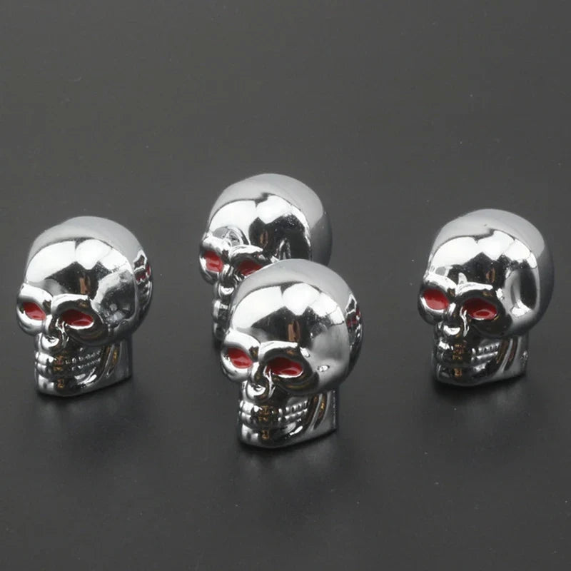 4Pcs Skull Valve Caps ABS Car Wheel Plugs | Tire Valve Covers for Cars Motorcycles