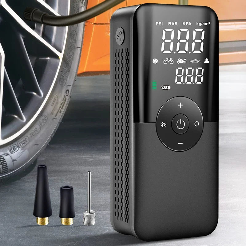 CARSUN Rechargeable Air Pump Tire Inflator | Portable Cordless Compressor for Car, Bicycle, and Balls