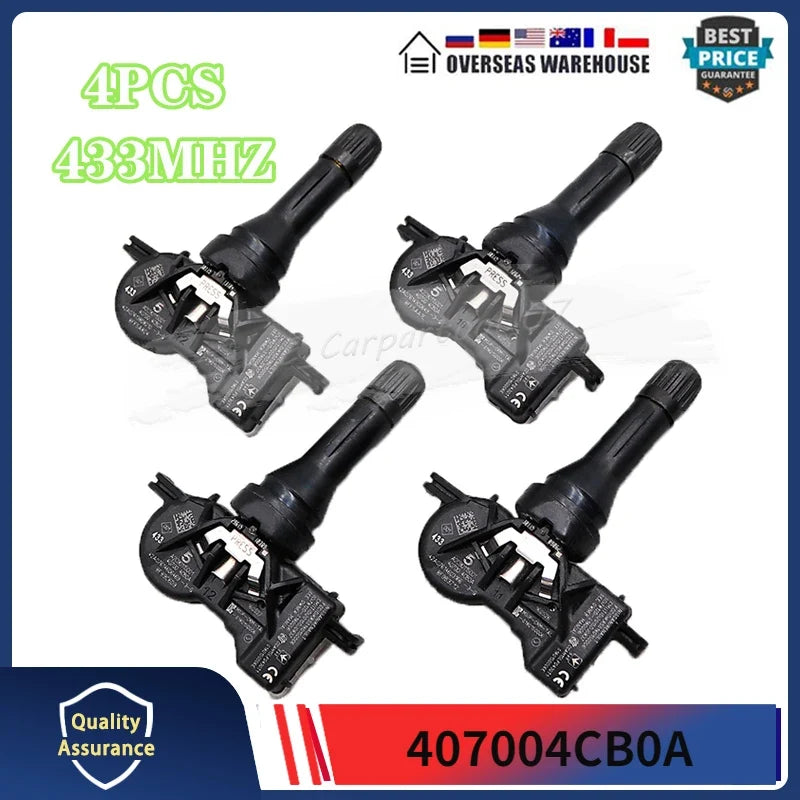 TPMS Sensor for Renault Espace Kadjar Kangoo Koleos Megane 433MHz 4Pcs