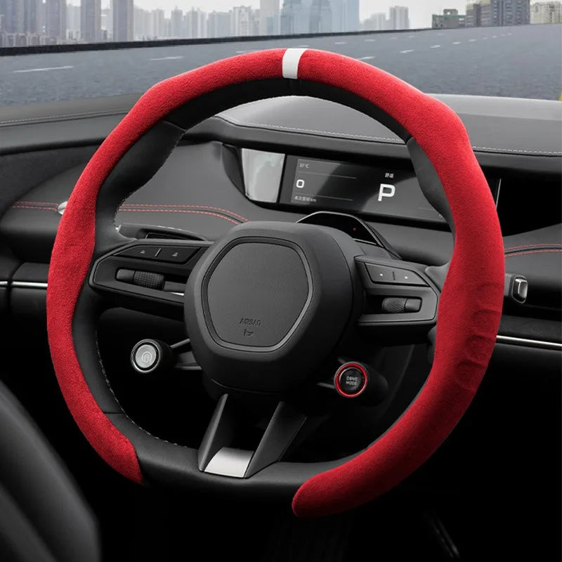Rayfone Universal Non-Slip Suede Steering Wheel Cover, 15 Inch