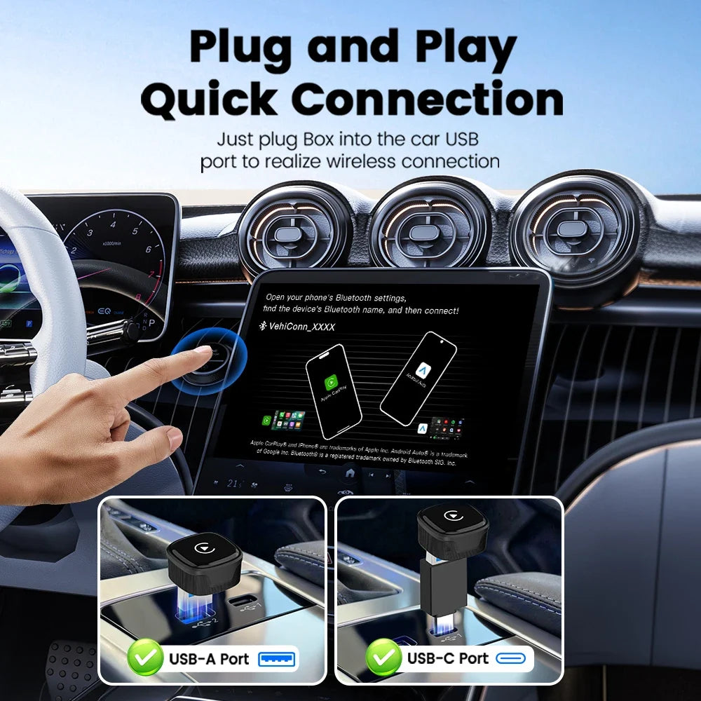 2026 Mini Ultra Wireless CarPlay Android Auto Adapter Box