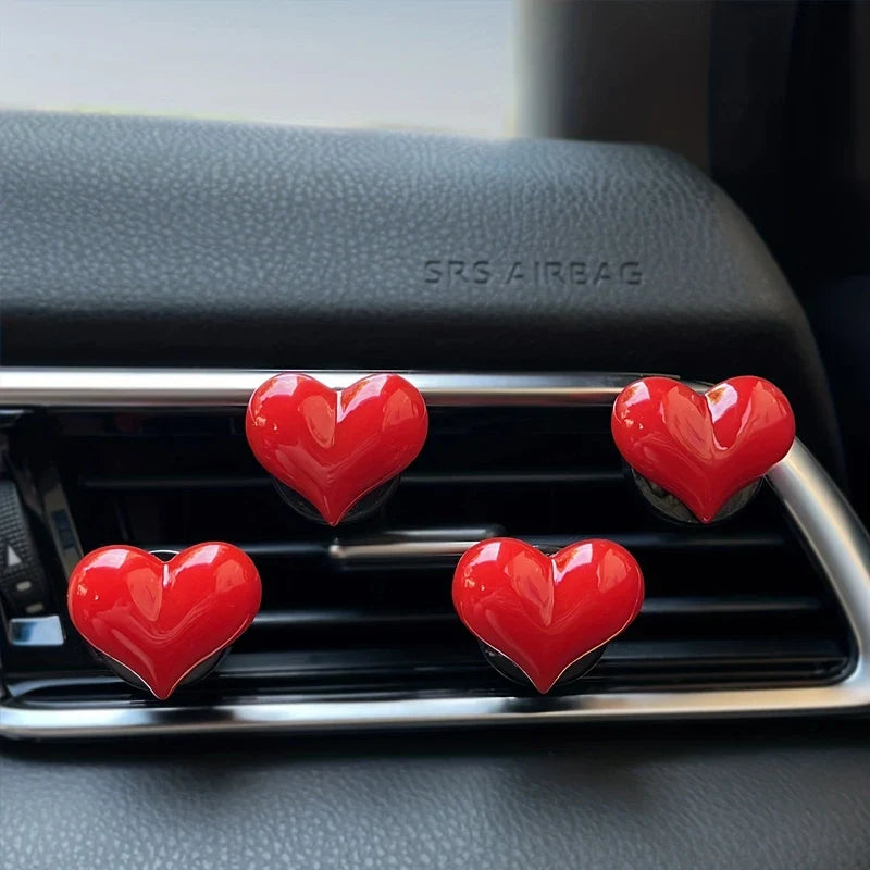 Red Heart Car Air Outlet Decorative Clip | Car Perfume and Air Freshener