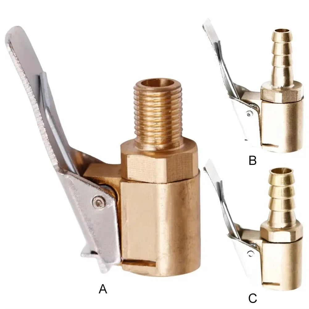 Portable Inflatable Pump Air Chuck | Clip-on Tire Valve Connector Adapter