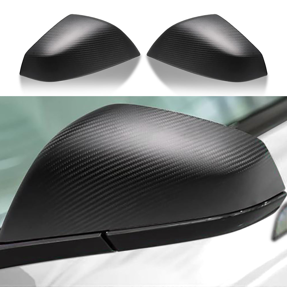 Tesery Side Mirror Cover OEM Style for Tesla Model X / S - Dry Carbon Fiber Exterior Mods