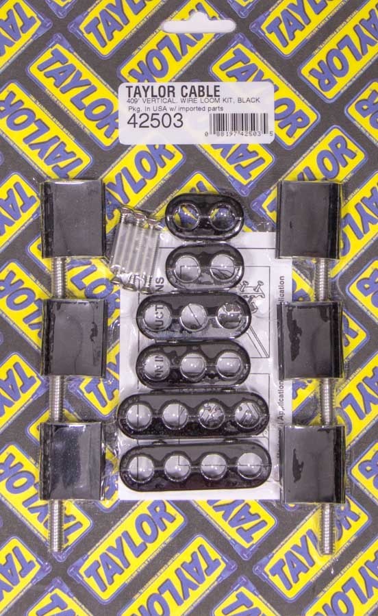 Taylor Cable 10.4mm Vertical Wire Loom Kit Black - 42503