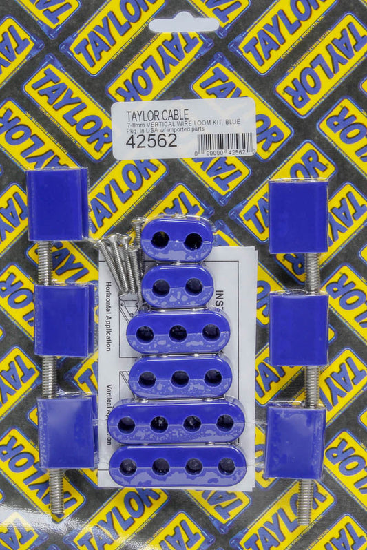Taylor Cable 7-8mm Vertical Wire Loom Kit Blue - 42562