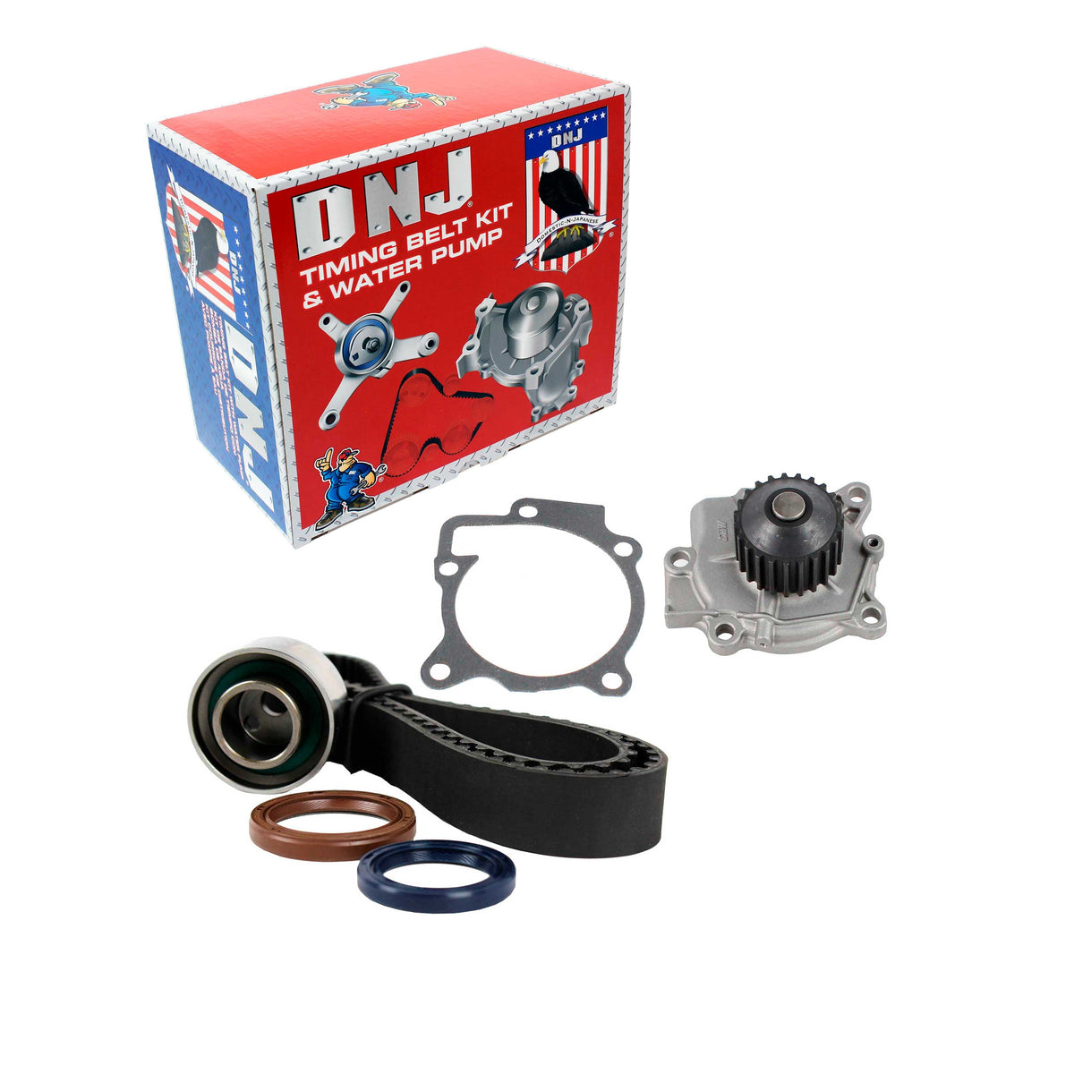 DNJ Timing Belt Kit with Water Pump 1990-1993 Geo, Isuzu 1.6L