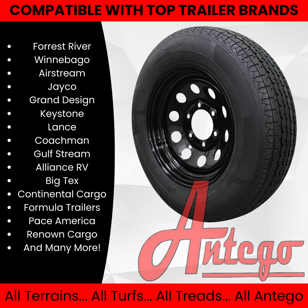 (Set of 4) and Wheel 205/75R15 Highway Terrain – 15.0-Inch Rim, 8-Ply-Ply Strength, Load 107.0, Speed M – Heavy-Duty Trailer Tire | A15604510096108ST20575R15-B4