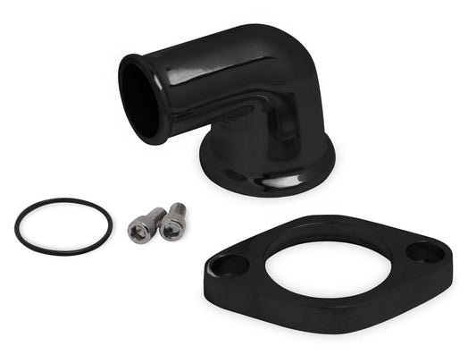 Weiand Alm. Water Outlet 90- Degree Swivel Black - 6253