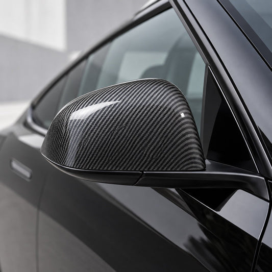 Tesery ABS Mirror Covers for Model 3/Y | 4 Finishes | 3M Tape | Scratch Protection | 3 Versions