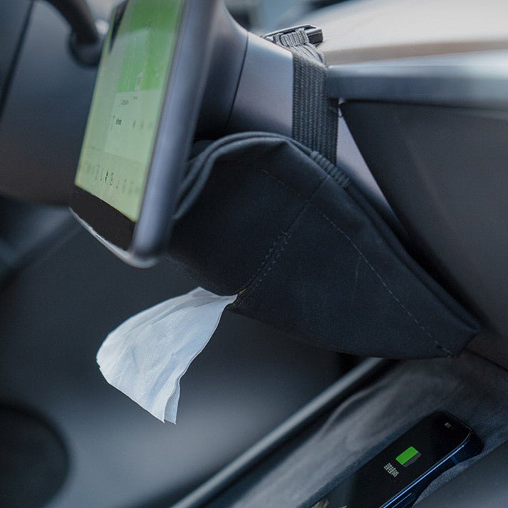 Tesery Alcantara Hidden Tissue Box for Tesla Model 3 & Model Y