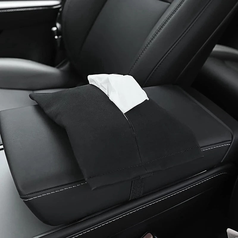 Tesery Alcantara Hidden Tissue Box for Tesla Model 3 & Model Y