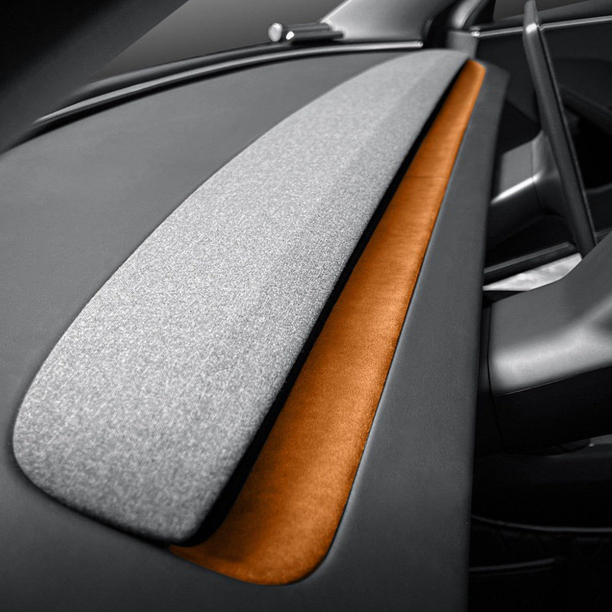 Tesery Alcantara Spliced Dash Trim for Tesla Model 3 Highland / Model Y Juniper (2PCS)