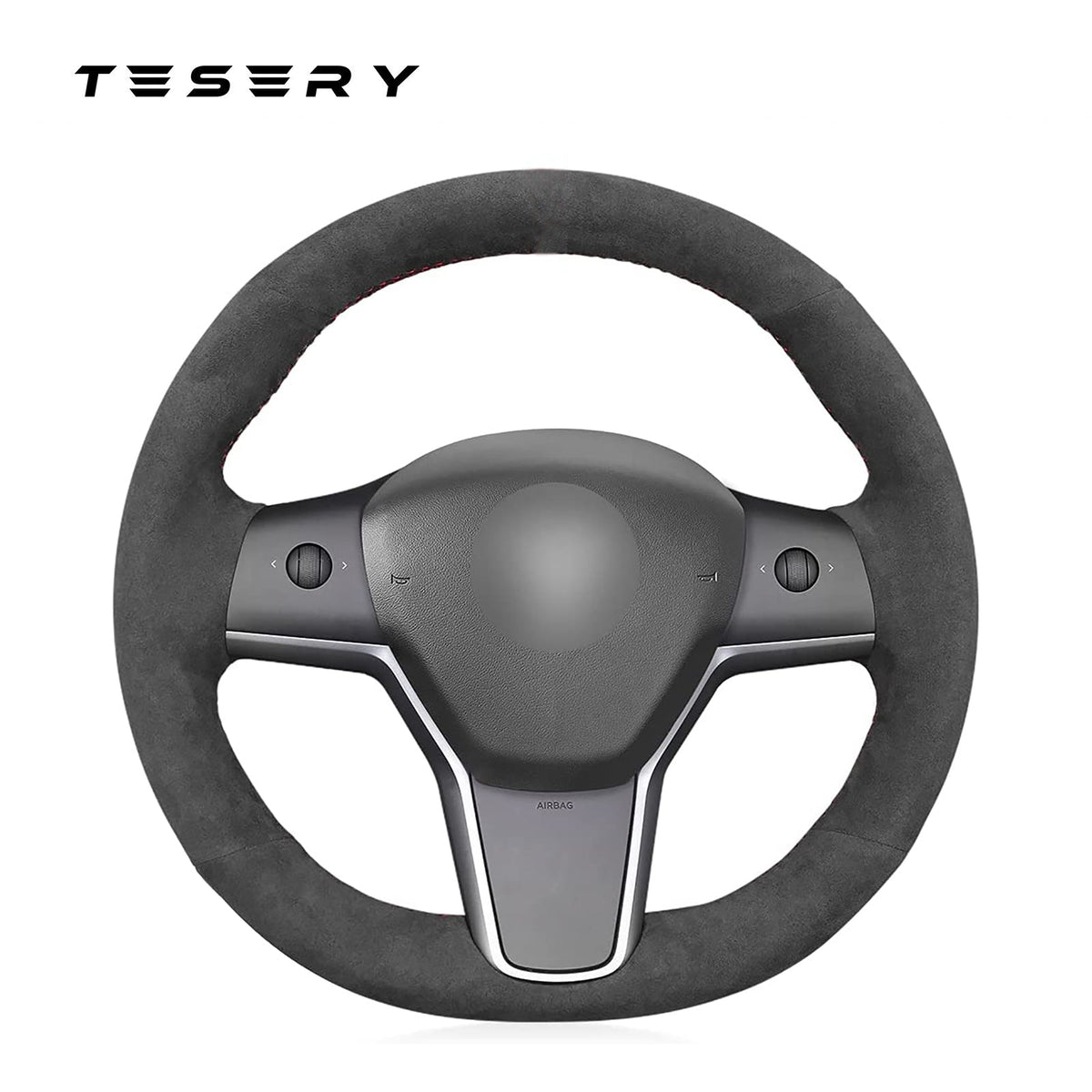 TESERY Alcantara Steering Wheel Cover for Model 3 / Y