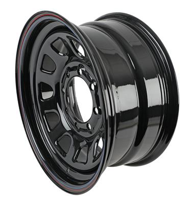 Allied Wheels Wheel, Daytona, Steel, Gloss Black, 17 in. x 8.0 in., 8 x 6.50 in. Bolt Circle, 5.00 - 5178080