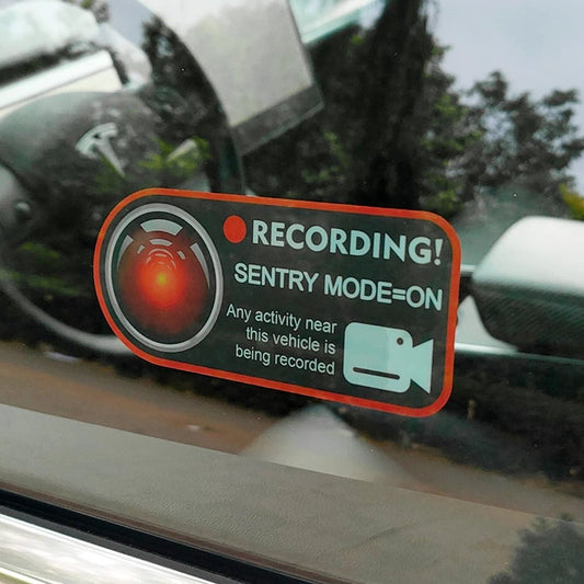 Tesery Anti-Theft Warning Sentry Mode Clings (4pcs) for Tesla