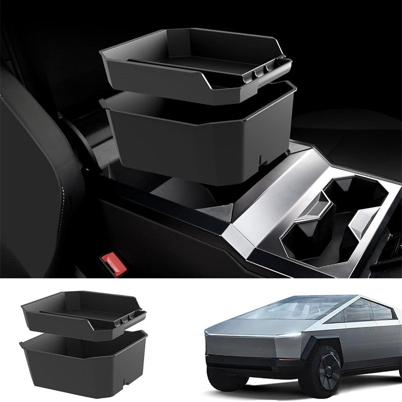 Teskay Armrest Storage Box Double Layer for Tesla Cybertruck